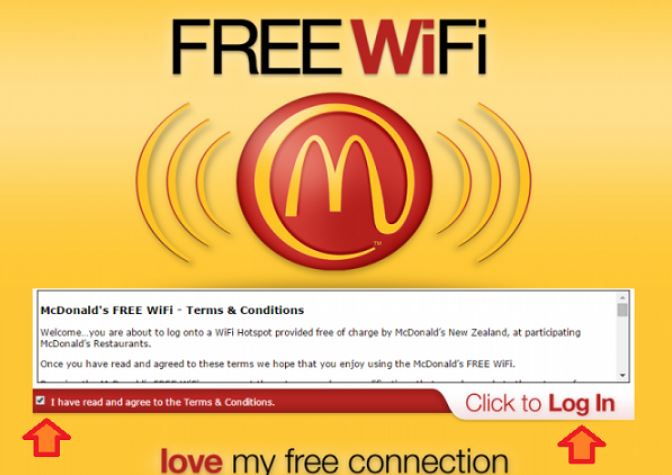 McDonald's WiFi Free Login